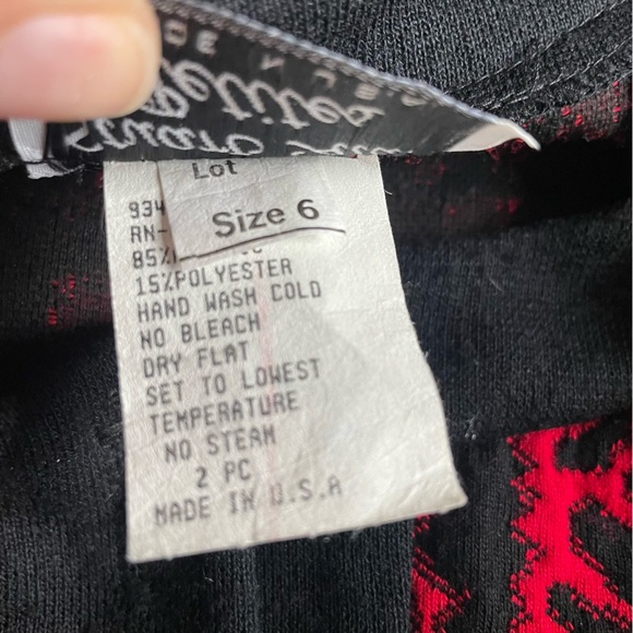 🎄Vintage 80s Red Faux Quilted Button Black/Red Secretary Jacket Top Made in USA - Picture 8 of 10